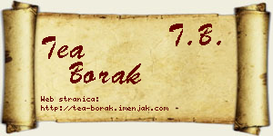 Tea Borak vizit kartica